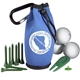 aerial view a blue golf kit in carabiner bag, image 1 of 2