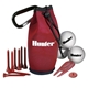 aerial view a red golf kit in carabiner bag, image 1 of 2