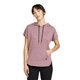 aerial view a dusty mauve heather new era(r) womens performance terry short sleeve hoodie, image 1 of 6