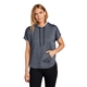 aerial view a true navy heather new era(r) womens performance terry short sleeve hoodie, image 1 of 6