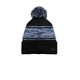 a black/ royal new era (r) knit chilled pom beanie
