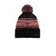 a black/ scarlet new era (r) knit chilled pom beanie