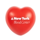a red red heart shaped stress ball