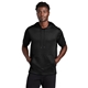 aerial view a black new era (r) performance terry short sleeve hoodie, image 1 of 6