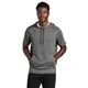 aerial view a graphite heather new era (r) performance terry short sleeve hoodie, image 1 of 6