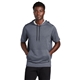 aerial view a true navy heather new era (r) performance terry short sleeve hoodie, image 1 of 6