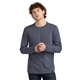 aerial view a true navy heather new era(r) heritage blend long sleeve crew tee, image 1 of 5
