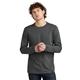 aerial view a black heather new era(r) heritage blend long sleeve crew tee, image 1 of 5