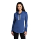 aerial view a royal heather new era (r) womens sueded cotton blend cowl tee, image 1 of 6