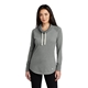 aerial view a shadow grey heather new era (r) womens sueded cotton blend cowl tee, image 1 of 6