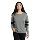aerial view a shadow grey heather new era (r) womens tri - blend fleece varsity crew, image 1 of 6