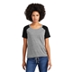 aerial view a shadow grey/ black new era (r) womens tri - blend performance cinch tee, image 1 of 5
