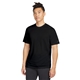 aerial view a black solid new era(r) series performance crew tee, image 1 of 5