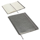 aerial view a gray conclave refillable leatherette journal, image 1 of 2