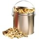 a gold 1 gallon gift tin with caramel popcorn
