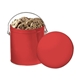 a red 1 gallon gift tin with cookies