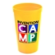 a yellow cups - on - the - go 22 oz stadium cup with digital imprint