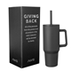 aerial view a black 40 oz aws jackson intrepid stainless steel tumbler, image 1 of 3