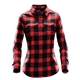 aerial view a black/red plaid stormtech(r) logan womens snap front shirt, image 1 of 3