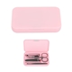 aerial view a pink 5- piece manicure set, image 1 of 3