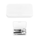 aerial view a white 5- piece manicure set, image 1 of 3