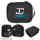 aerial view a black rpet tech travel pouch, image 1 of 3