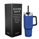 aerial view a blue 40 oz aws intrepid stainless steel tumbler, image 1 of 3