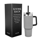 aerial view a gray 40 oz aws intrepid stainless steel tumbler, image 1 of 3