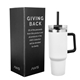 aerial view a white 40 oz aws intrepid stainless steel tumbler, image 1 of 3