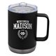 aerial view a gun metal 15oz urban peak(r) alloy vacuum mug, image 1 of 2
