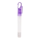aerial view a purple 10 ml pocket hand sanitizer spray with carabiner clip, image 1 of 2