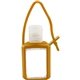 aerial view a orange 0.5 oz hand sanitizer gel in silicone case, image 1 of 2