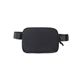 aerial view a black ll crossbody belt bag fanny pack with plastic zipper, image 1 of 2