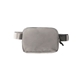 aerial view a gray ll crossbody belt bag fanny pack with plastic zipper, image 1 of 2