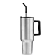 aerial view a stainless steel 40 oz legrande recycled tumbler, image 1 of 4