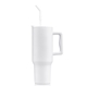 aerial view a white 40 oz legrande recycled tumbler, image 1 of 6