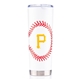 aerial view a baseball 24 oz slim jim sports tumbler, image 1 of 2