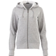 aerial view a heather grey (932) womens cypress fleece full zip hoody, image 1 of 2