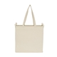 aerial view a natural double - handle cotton tote, image 1 of 3