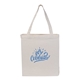 aerial view a natural patriotic gusseted cotton tote, image 1 of 3