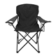aerial view a black rpet folding chair with carrying strap, image 1 of 2