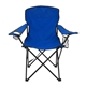 aerial view a royal blue rpet folding chair with carrying strap, image 1 of 4