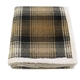 aerial view a gray plaid cottage plaid polar fleece and lambswool throw, image 1 of 6