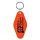 a orange diamond - shaped hotel keytag