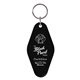 a black diamond - shaped hotel keytag