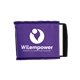 a purple fabric exercise band with pouch