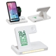 aerial view a white legion 3- in -1 charging station with ambient lamp, image 1 of 6
