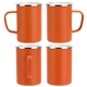 aerial view a matte orange caldron 22 oz enamel - lined iron mug, image 1 of 2