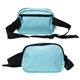 aerial view a seafoam blue atlas polyester belt bag, image 1 of 3