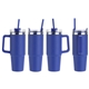 aerial view a royal blue medina 30 oz vacuum insulated stainless steel mug, image 1 of 2